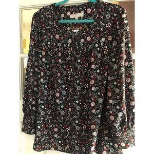 NWT Floral Loft Plus Button-up Blouse